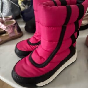 Sorel Pink and Black Insulated Rain & Snow Boots